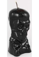Black 5" Skull Candle (Wicca Spell Hoodoo Halloween Image Candle)