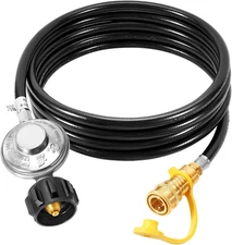 12Ft Propane Hose with Regulator -3/8 Quick Connect Disconnect Replacement for M