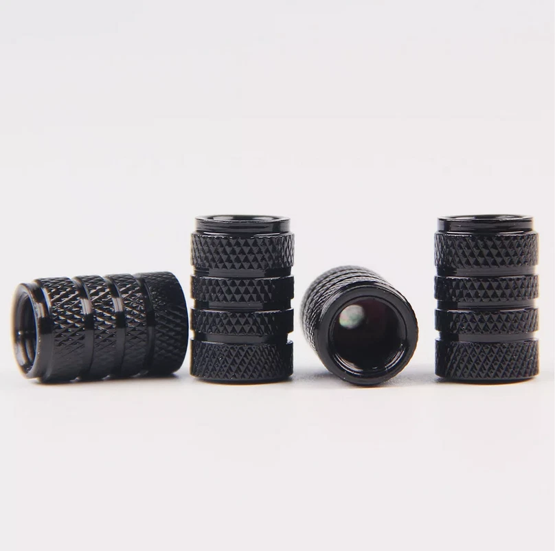 8 piezas Tapas de vástago de válvula de llanta de válvula de puerto de aire de rueda negra para neumático de automóvil Foto 4 de 4