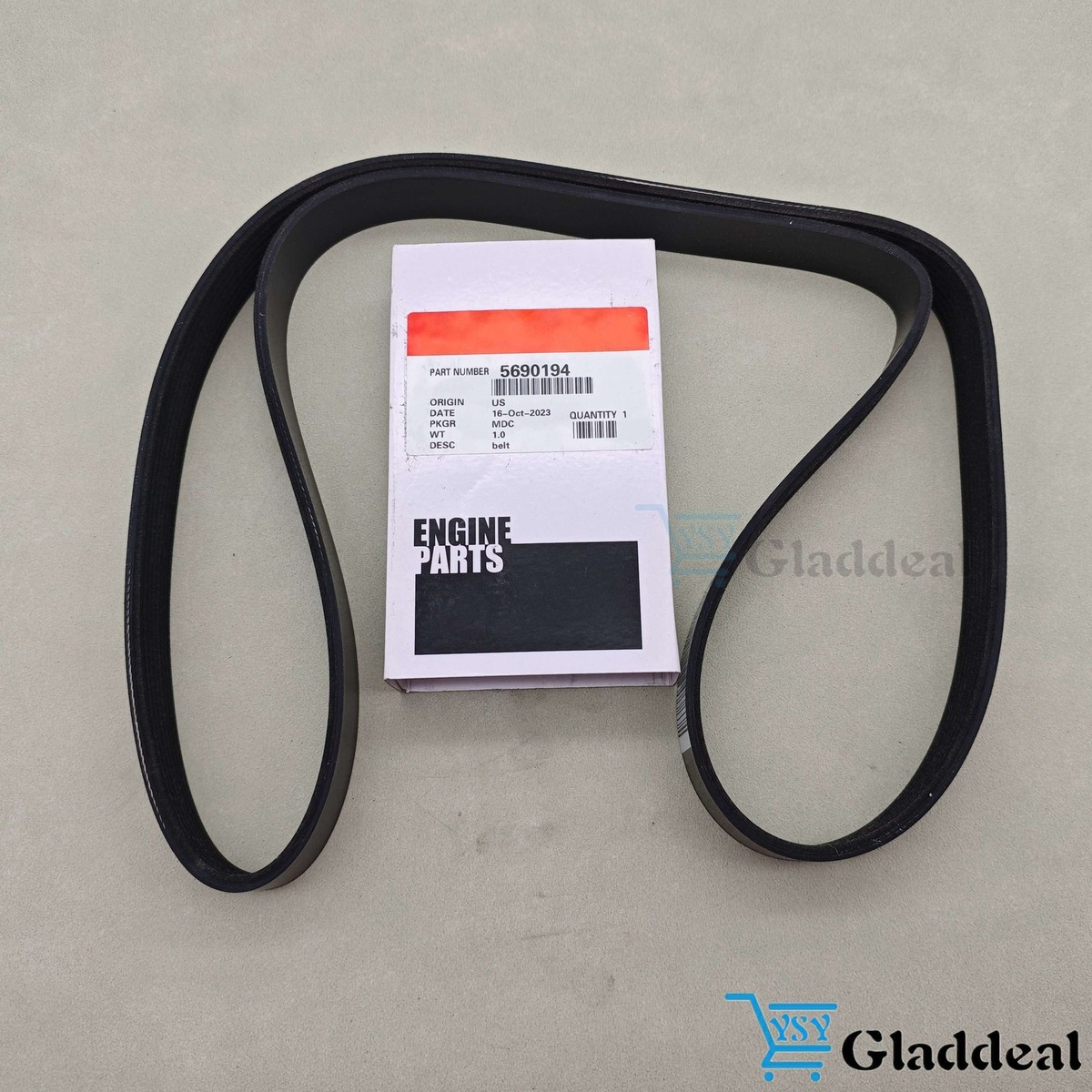 New Serpentine Belt for Cummins 6CTA 8.3 Engines 5690194, 3288812 