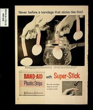 1954 Band Aid Plastic Stips Johnson & Johnson Vintage Print Ads 9530