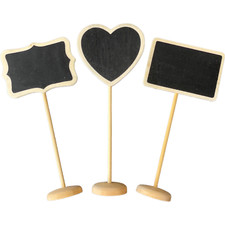 Mini Chalkboard Message Board Wooden Stand Blackboard Wedding Table Display Sign