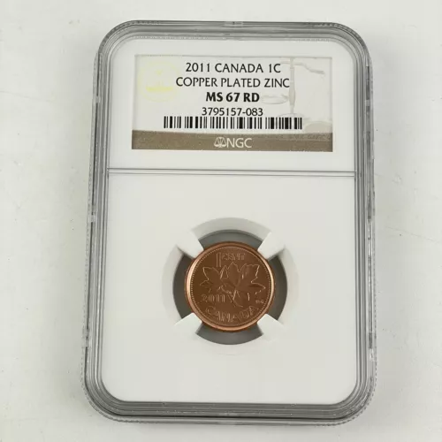 2011 Elizabeth II Canada 1C Cent Coin MS 67 MS67 RD Red NGC Graded