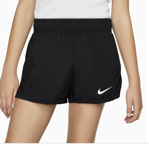 Pantalones cortos atléticos para correr Nike Girls 7-16 Dri Fit - negros - grandes - nuevos con etiquetas $25 - Imagen 1 de 3
