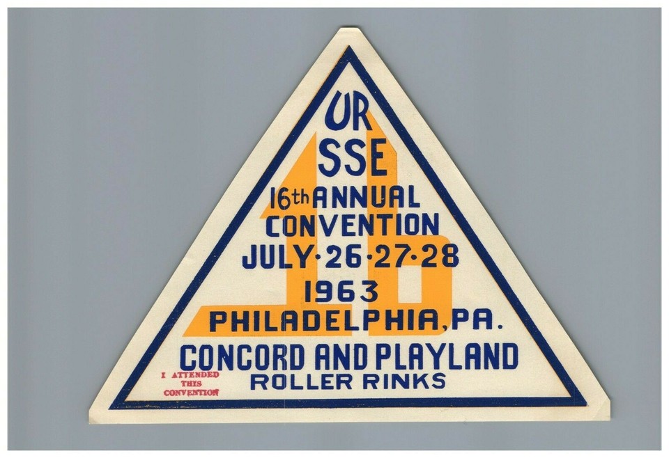 1963 Concord Playland ROLLER SKATING Rink VTG Label Decal Philadelphia
