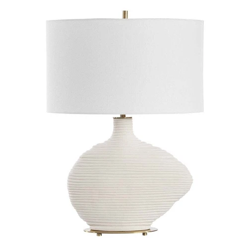 DUOSTACKED MODERN 24" TABLE LAMP WHITE CERAMIC UTTERMOST 30473 - Picture 4 of 7