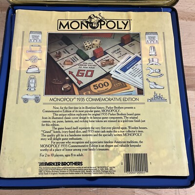1935 Monopoly Commemorative Edition Complete in Good