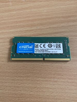 Barrette RAM Crucial 8 Go DDR4 2400 MHz (PC4-2400) - Format SO-DIMM Pour Portable - Occasion