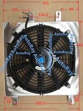 Aftermarket Aluminum Shroud + 12V Fan for CIVIC EG EK B16 B18 D15 D16 1992-2000