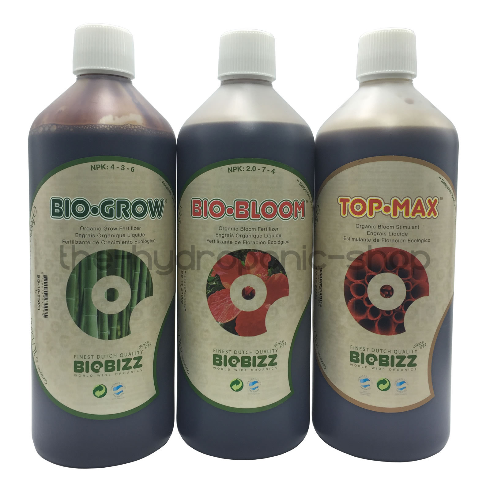 Biobizz Grow Bloom Top Max 500ml Bundle Nutrients Hydroponics