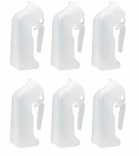 6 Pcs, Male Urinal Urine Pee Bottle With Cover Lid 1 Quart, 1000 mL
