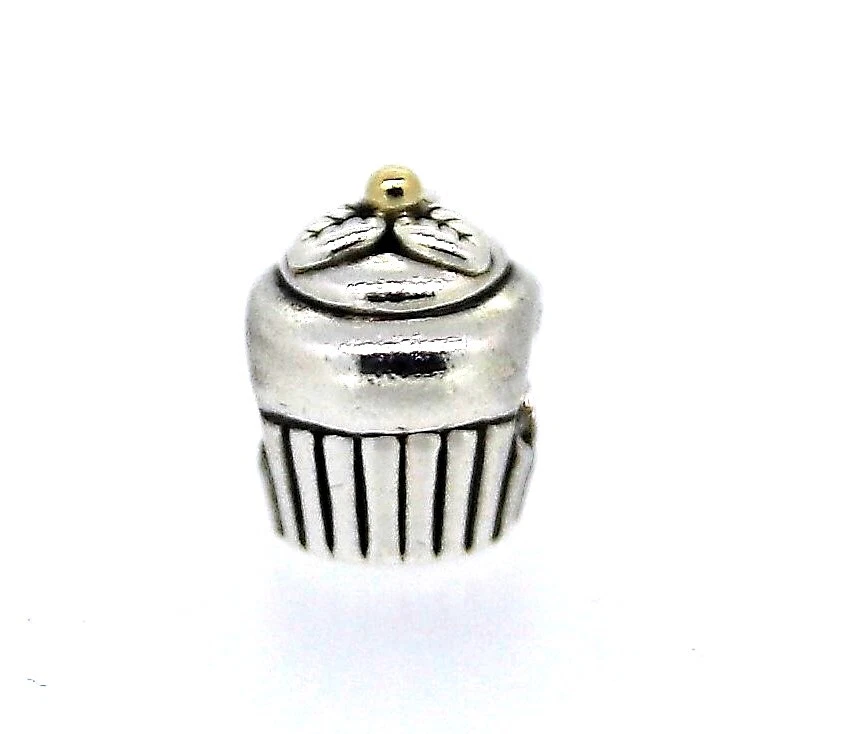 PANDORA 14K Sterling Silver CUPCAKE CHARM Item 790417 AUTHENTIC PANDORA