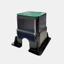 NDS 150mm SQUARE 215mm HIGH VALVE BOX  BLACK BASE- GREEN TOP USA MADE