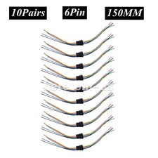 10Pairs JST 6-Pin SM Plug Male and Female Connctor Adapter Cable 150mm Wire