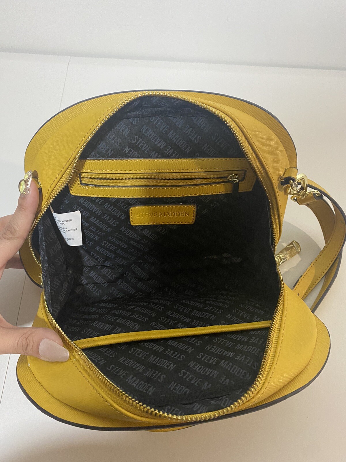 Steve Madden Purse Mustard Yellow Gold Chain Leather … Gem