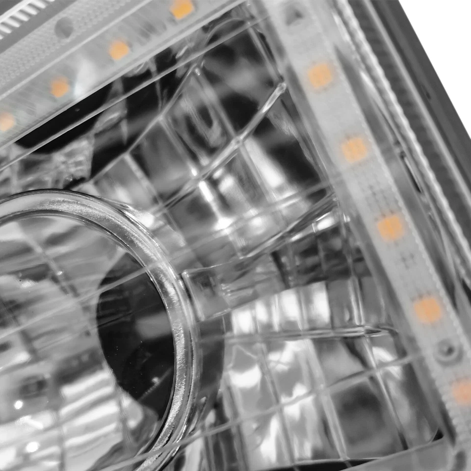 4 Piezas Faro LED 4X6" Amarillo Halo Lente Transparente Para Chevrolet El Camino 1982-1987 Foto 3 de 4