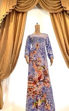 Blue Ao Dai Vietnamese Long Dress with Pants 02144
