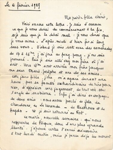 François MITTERRAND - Lettre autographe signée à Catherine LANGEAIS [Amour] - Bild 1 von 2