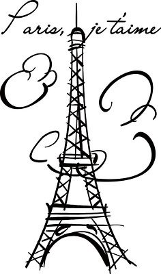 PARIS EIFFELTURM WANDBILD Vinyl AUFKLEBER SCHLAFZIMMER DEKO Dekor Decal Design