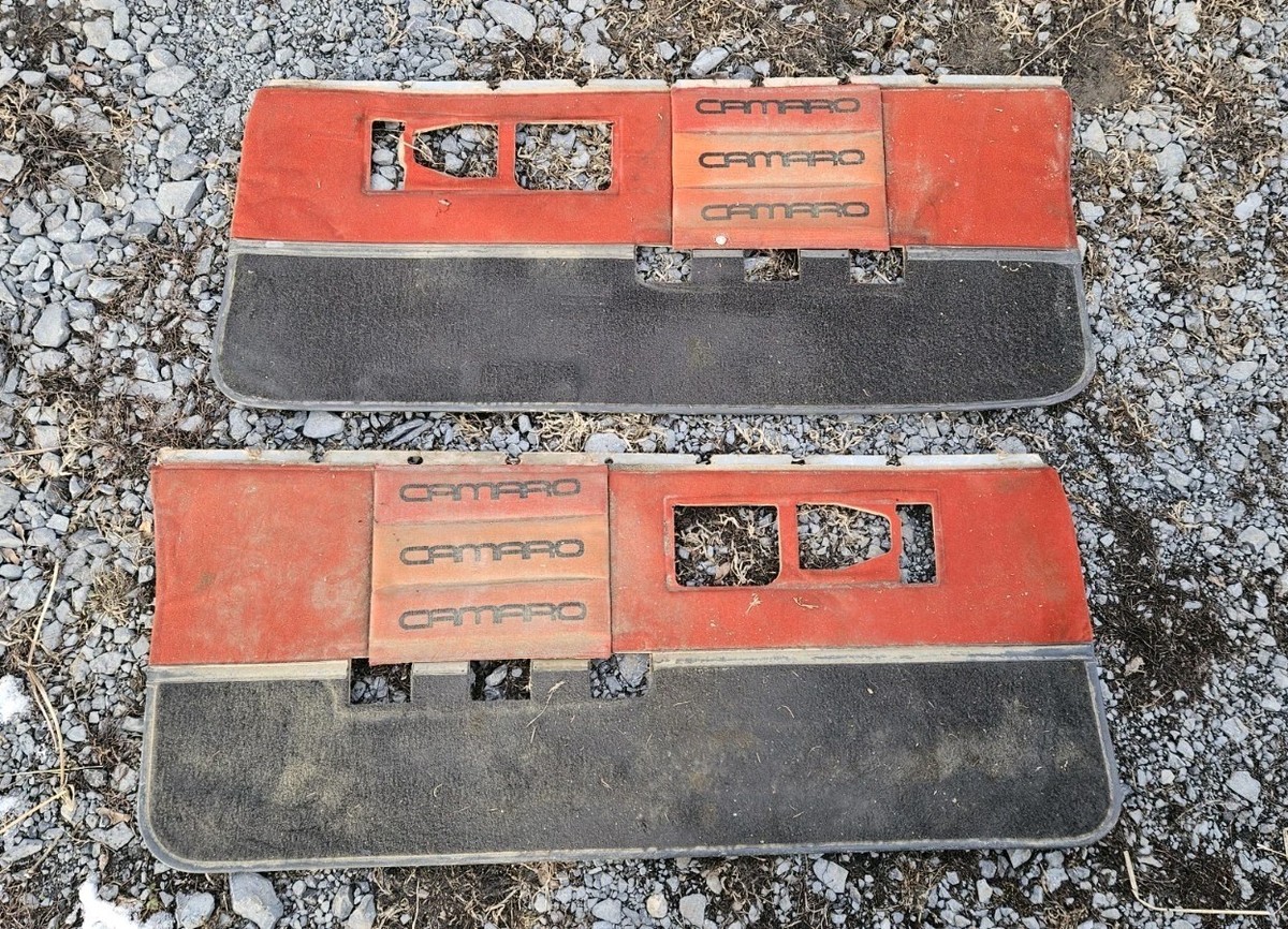 Pair Original 1982-1984 Chevy Camaro Red Velour Door Cards Panels