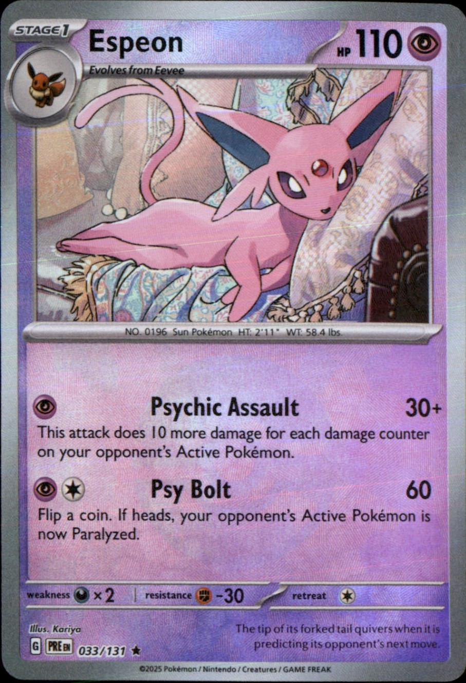 Espeon (Poke Ball Pattern) Holo Rare SV: Prismatic Evolutions 033/131 NM