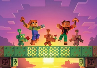 Minecraft Bridge Poster Druck Gaming Bild Nintendo Xbox Wandbild A1 A2 A3.