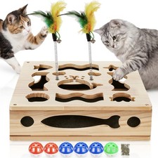 Cat Scratch Puzzle Enrichment Box - Interactive Cat Nail File Scratcher with ...