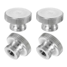Knurled Thumb Nuts, 4Pcs M5 Stainless Steel Knobs Fasteners Blind Hole Silver