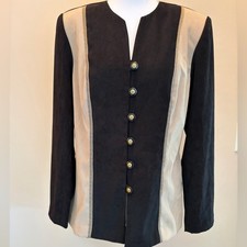  198 Vintage DJ. Summers Elegant Black and White Women's Blazer. Size 10P