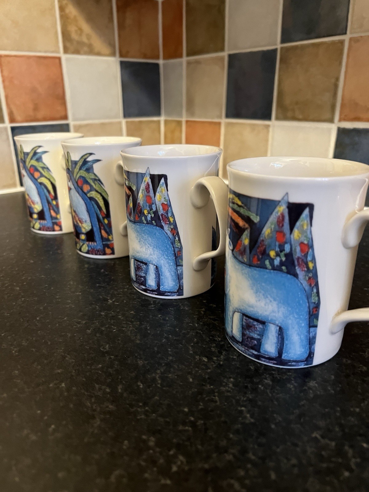 Royal Doulton Expressions Endangered Species Mugs x4 1994 Toucan Frog ...