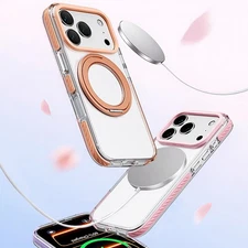 For iPhone 17 Pro Max 16 Plus 15 14 13 Magnetic Mag Safe Case with Ring Stand