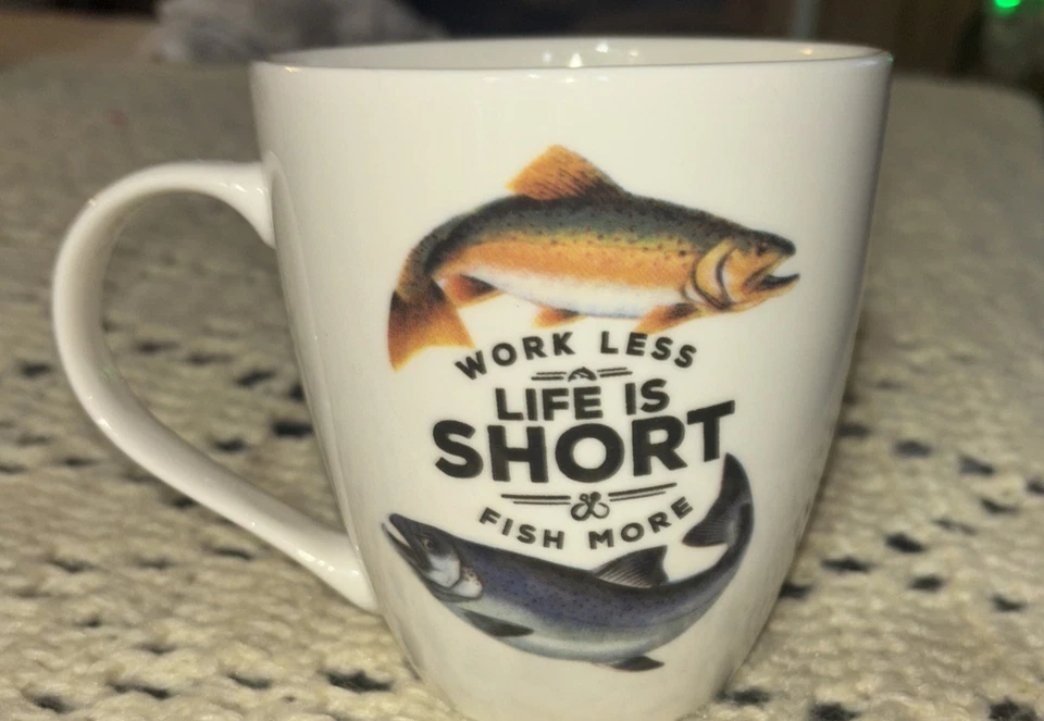 pfaltzgraff “life Is Short Fish More” 16oz Porcelain  - Image 3 of 4