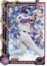 PETE CROW-ARMSTRONG TOPPS HOLIDAY CANDY CANE BAT VARIATION SP CUBS #H41 2025 25
