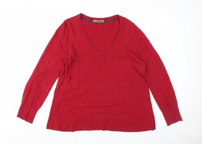 Jigsaw Pullover Pulli Unisex rot mit V-Ausschnitt - L