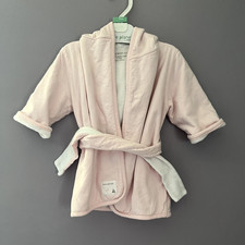 BURT'S BEES BABY hooded terry cloth bath robe PINK size 6-9 months