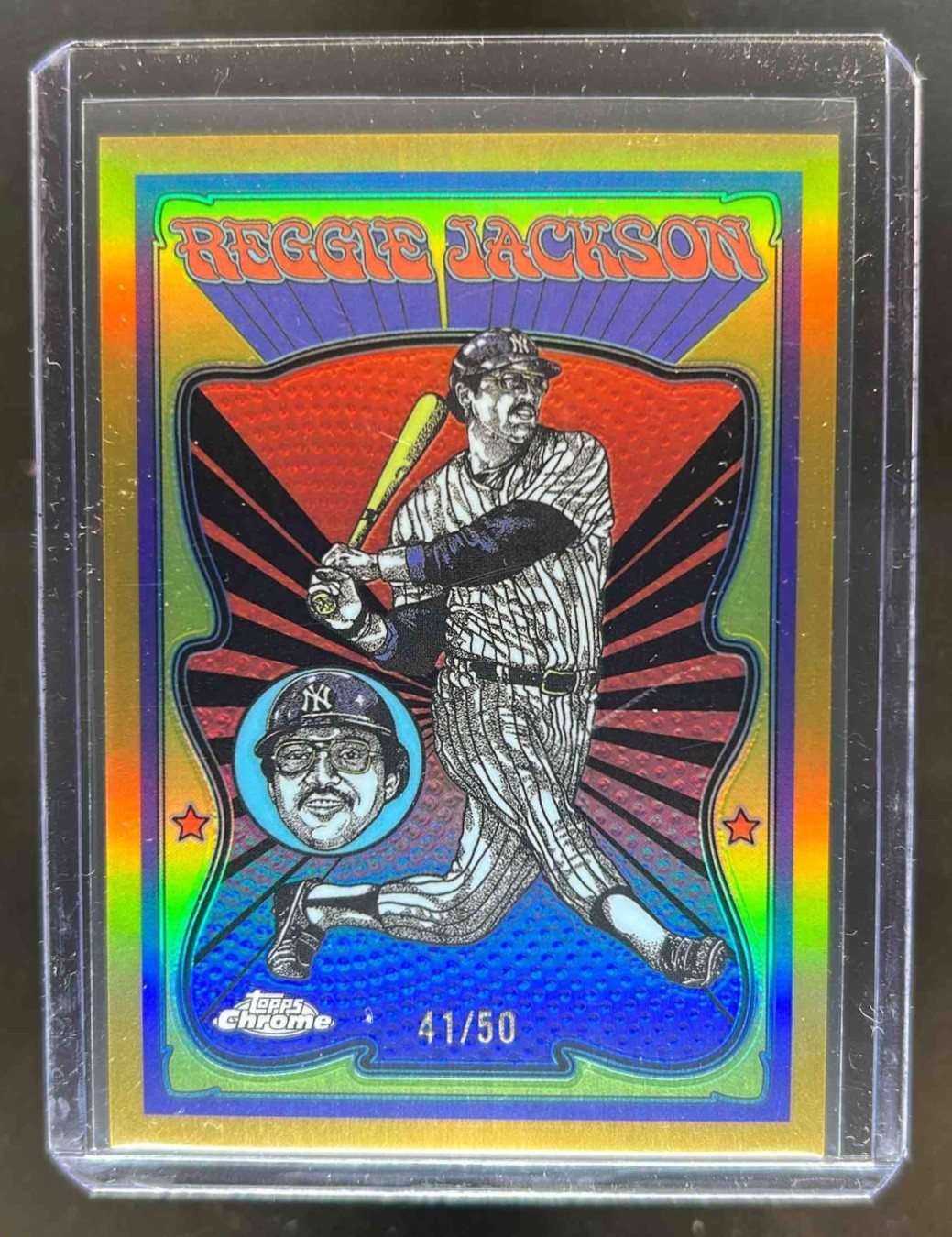 2025 Topps Chrome Reggie Jackson Ultraviolet All-Stars Gold Refractor #41/50