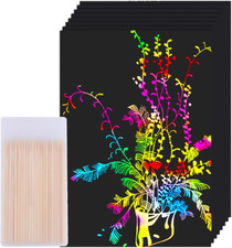 60 Pcs Scratch Art Rainbow Sets Magic Crafts Supplies Kits