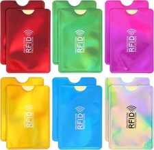 RFID Blocking Card Sleeves Set, Identity Theft Protection Secure Colorful 