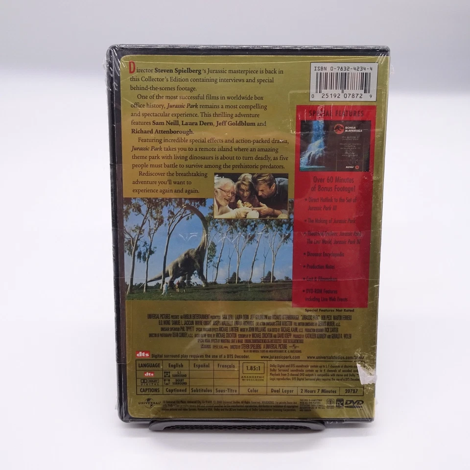 Jurassic Park (DVD, 2000, Collectors Edition) New Sealed - Image 2 of 3
