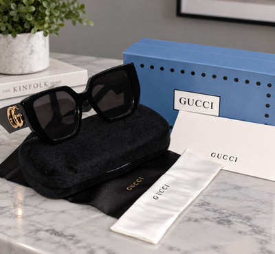 Gucci Square Women Sunglasses Black Frame