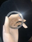 Bracelet Silver Tone Round Brilliant  Clear Rhinestone Eternity Bangle — photo 3