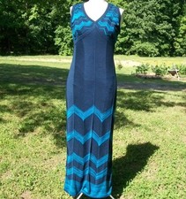MISSONI for Target Blue Chevron Knit Sleeveless V Neck Maxi Dress XS S NWOT