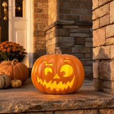 Jack O Lantern 11" Halloween Light Up Pumpkin Scary Face Pre-lit Pumpkin Light
