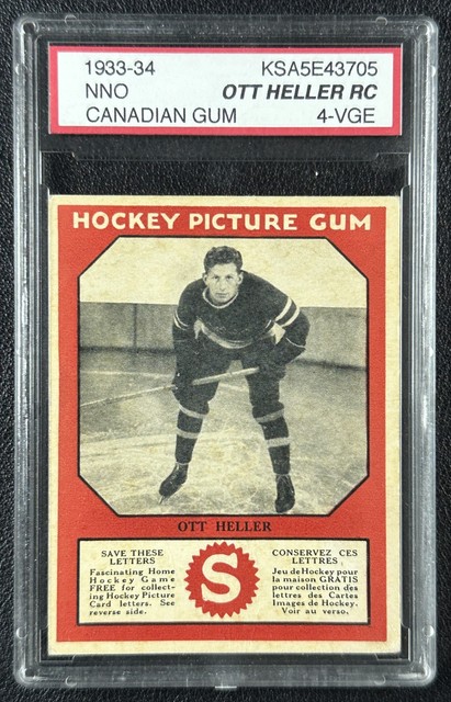 OTT HELLER KSA 4 1933-34 CANADIAN GUM #NNO ROOKIE RC RANGERS 3705