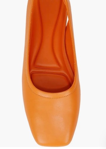 Orange Square Toe NEW Slingback Shoes FRANCO SARTO - Picture 5 of 6