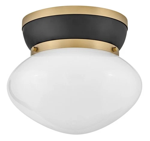 Lark 83601 Lucy 12"W Flush Mount Bowl Ceiling Fixture - Lacquered Brass / Black - Picture 1 of 5
