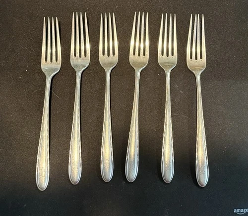 Towle Sterling Silver Flutes Forks Set of (6) Monogrammed