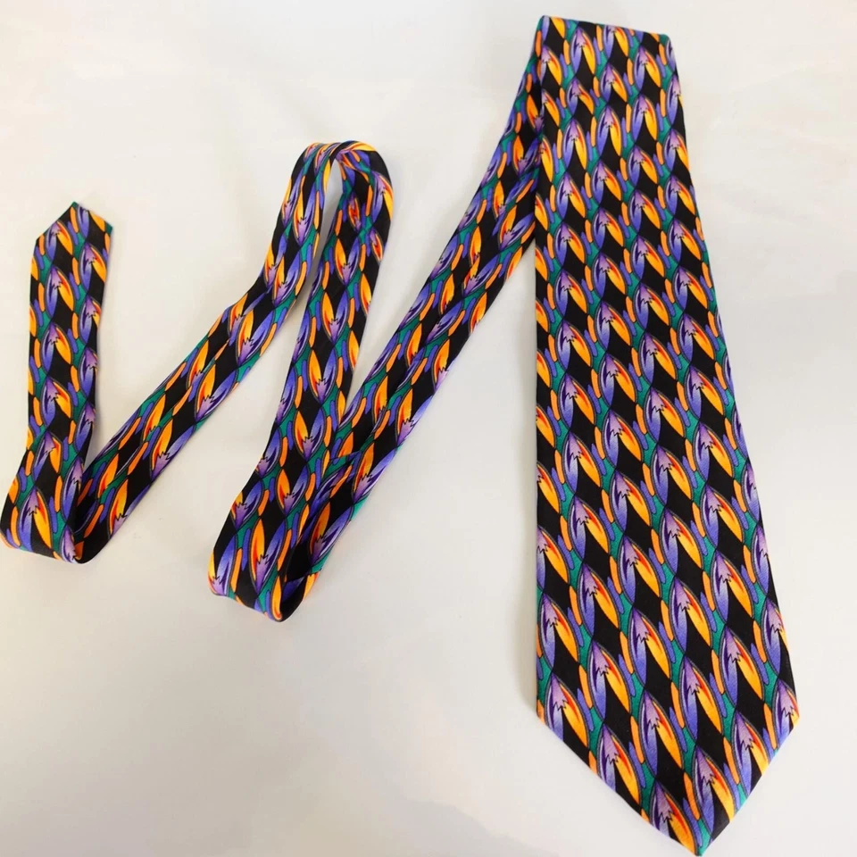 Mens Neck Tie COCKTAIL COLLECTION Margarita Multicolor Silk Party Neckwear USA - Image 4 of 4