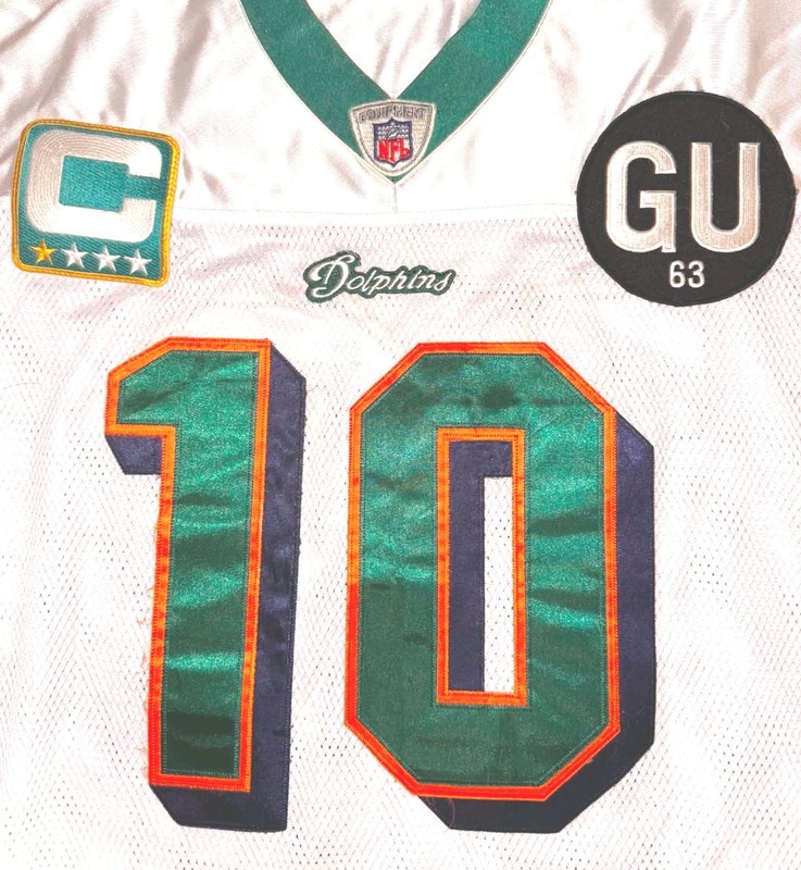 Chad Pennington #10 Miami Dolphins Captain & GU sewn patched 2008 NFL Jersey 2XL
