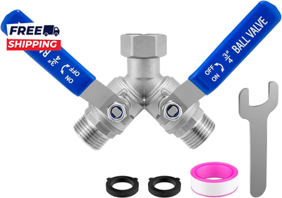 #ad Garden Hose Splitter 2 Way Heavy Duty 304 Stainless Steel Water Hose Splitter $21.87